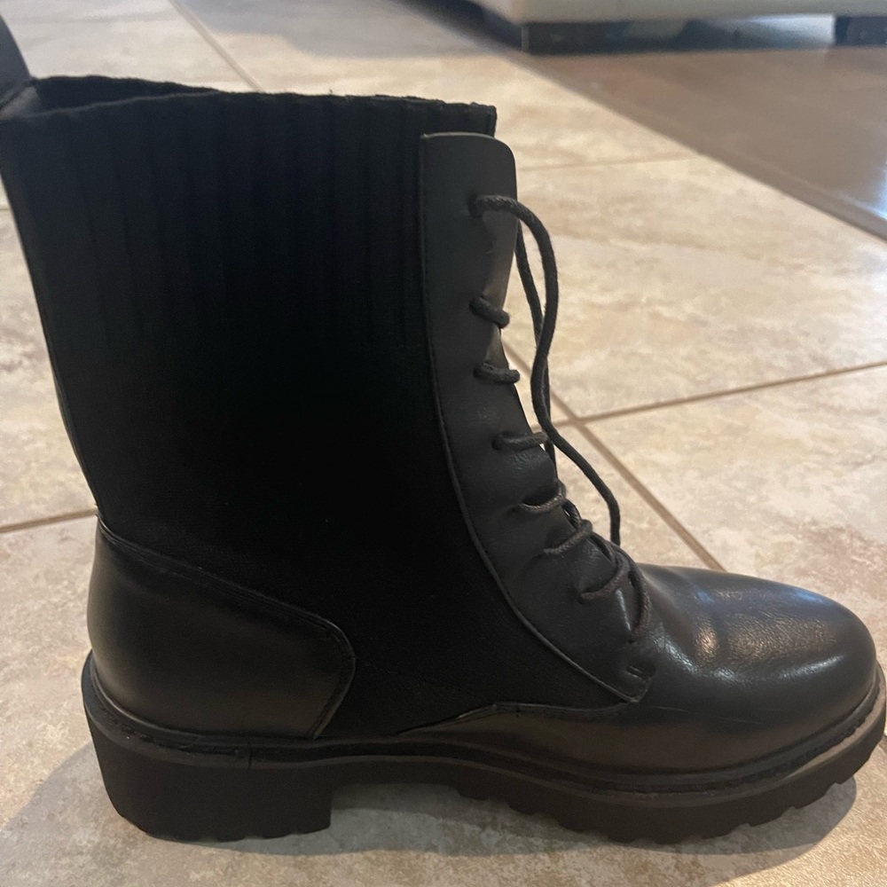 Black Lace-Up Ankle Boots size 8